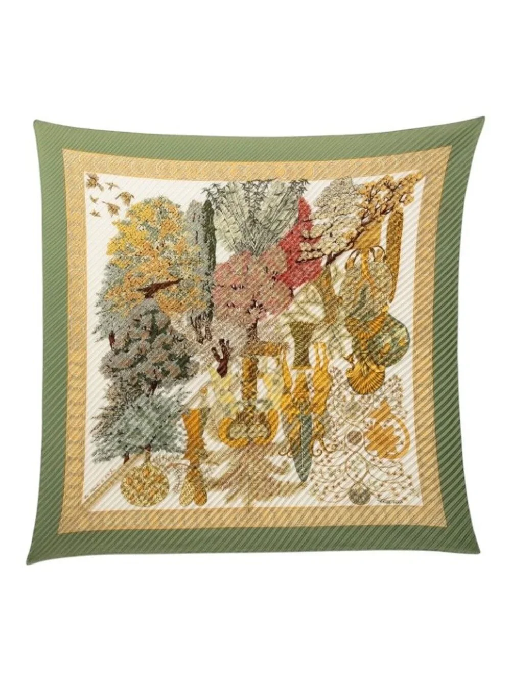 Hermes Carre 90 Pleated les Legendes de L'arbre Wood Legend Scarf Large